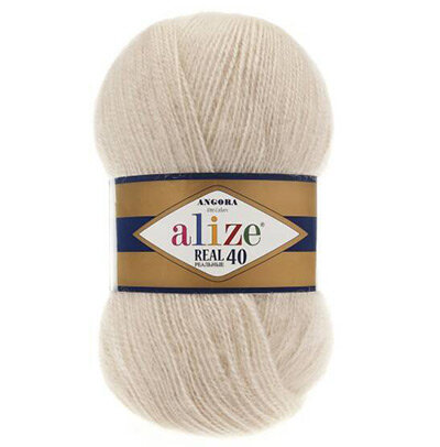 Пряжа Alize Angora Real 40 №67 (430 м) 100 гр. молочно-бежевый, 1 шт.