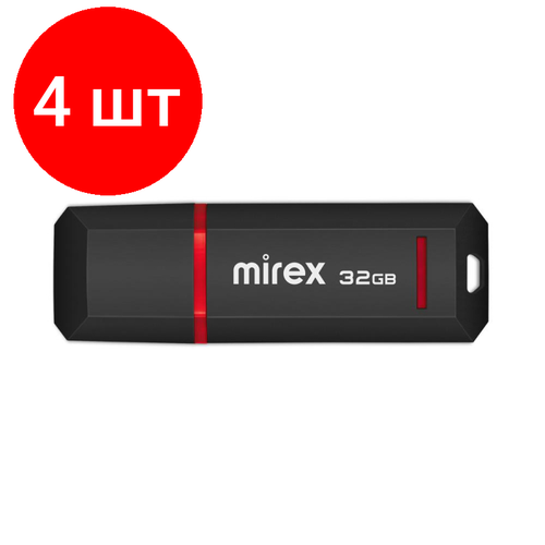 Комплект 4 штук, Флеш-память Mirex USB KNIGHT BLACK 32Gb (13600-FMUKNT32 )