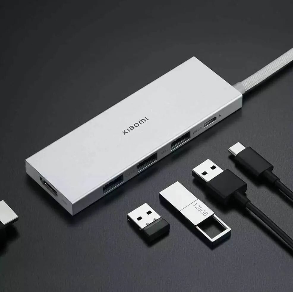 Док-станция Xiaomi 5 в 1 с USB Type-C USB3.0 HDMI 4K PD100W(XMDS05YM)
