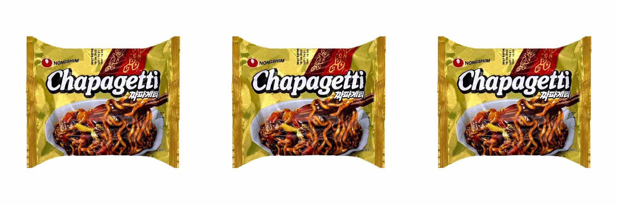 Лапша быстрого приготовления Chapagetti с соусом, 140 г, 3 шт