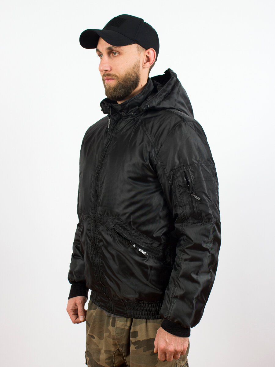 Куртка мужская Kamukamu демисезонная бомбер цвет черный (размер: 44-46, рост: 182-188)