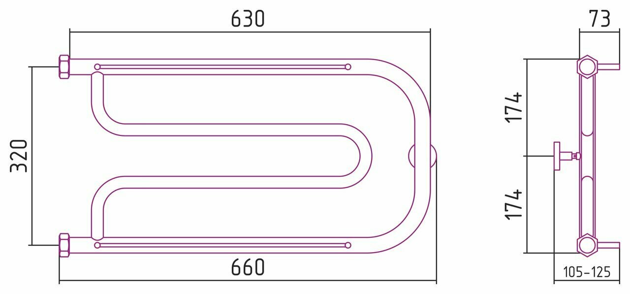 Полотенцесушитель Гусли 320х650 Сунержа 00-0010-3265 - фото №7