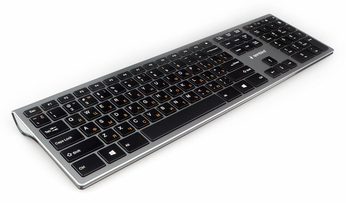 Клавиатура беспроводная Gembird KBW-1 USB серебристый - фото №2