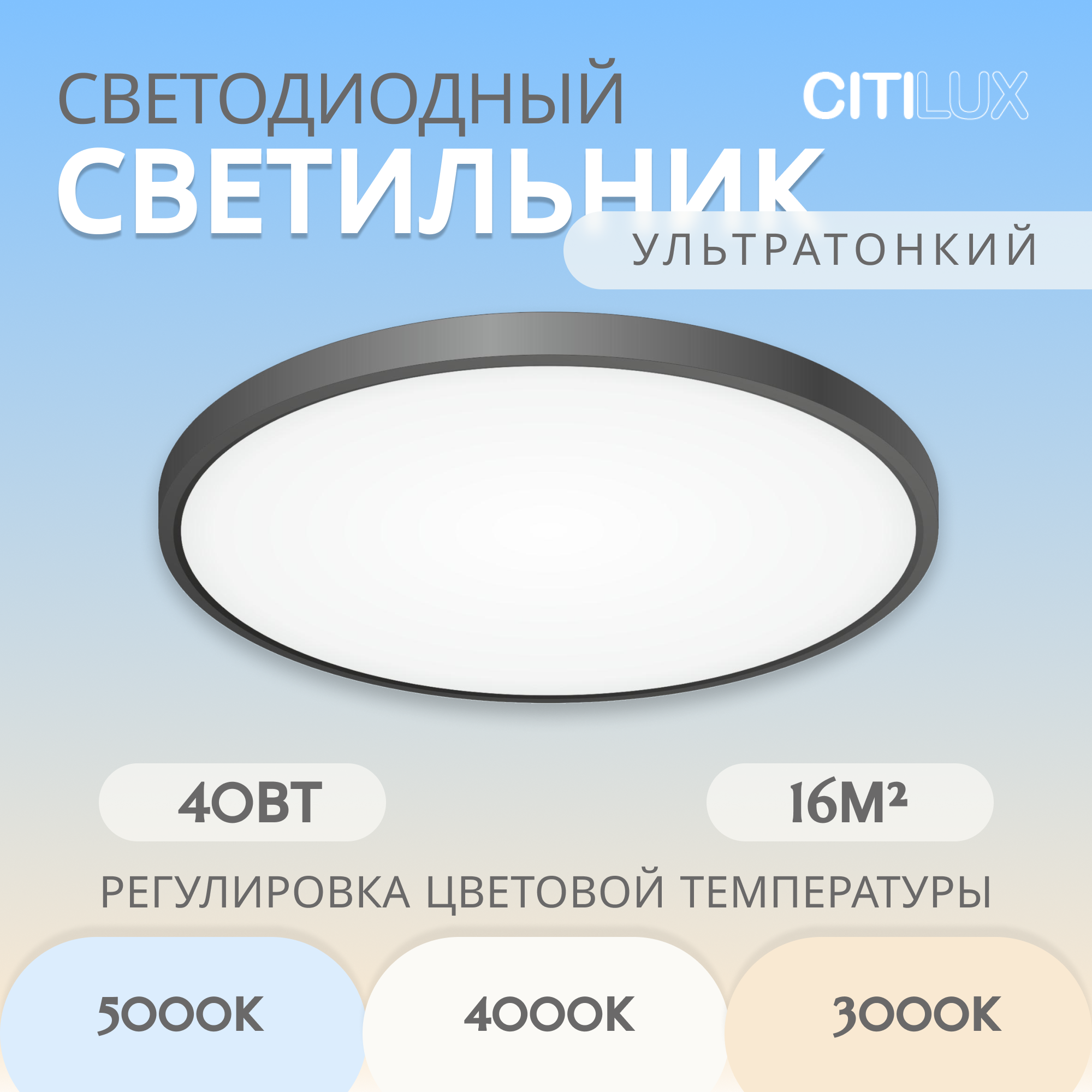 Citilux Бейсик CL738401V Светильник накладной Чёрный