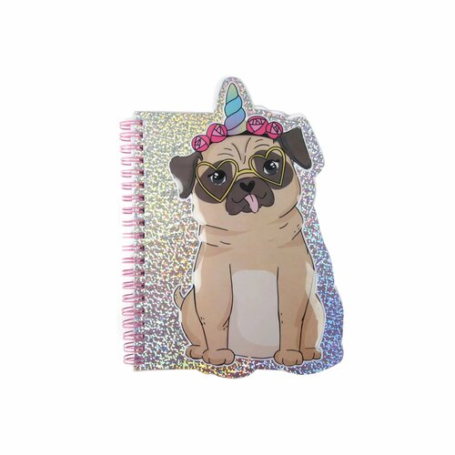 Блокнот Maxleo Мопс блестящий MLW2201038-1