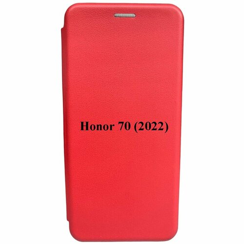 Чехол-книжка на Honor 70, красный, откидной с подставкой, кейс с магнитом и отделением для карт чехол книжка на honor x8a бордовый откидной с подставкой кейс с магнитом и отделением для карт