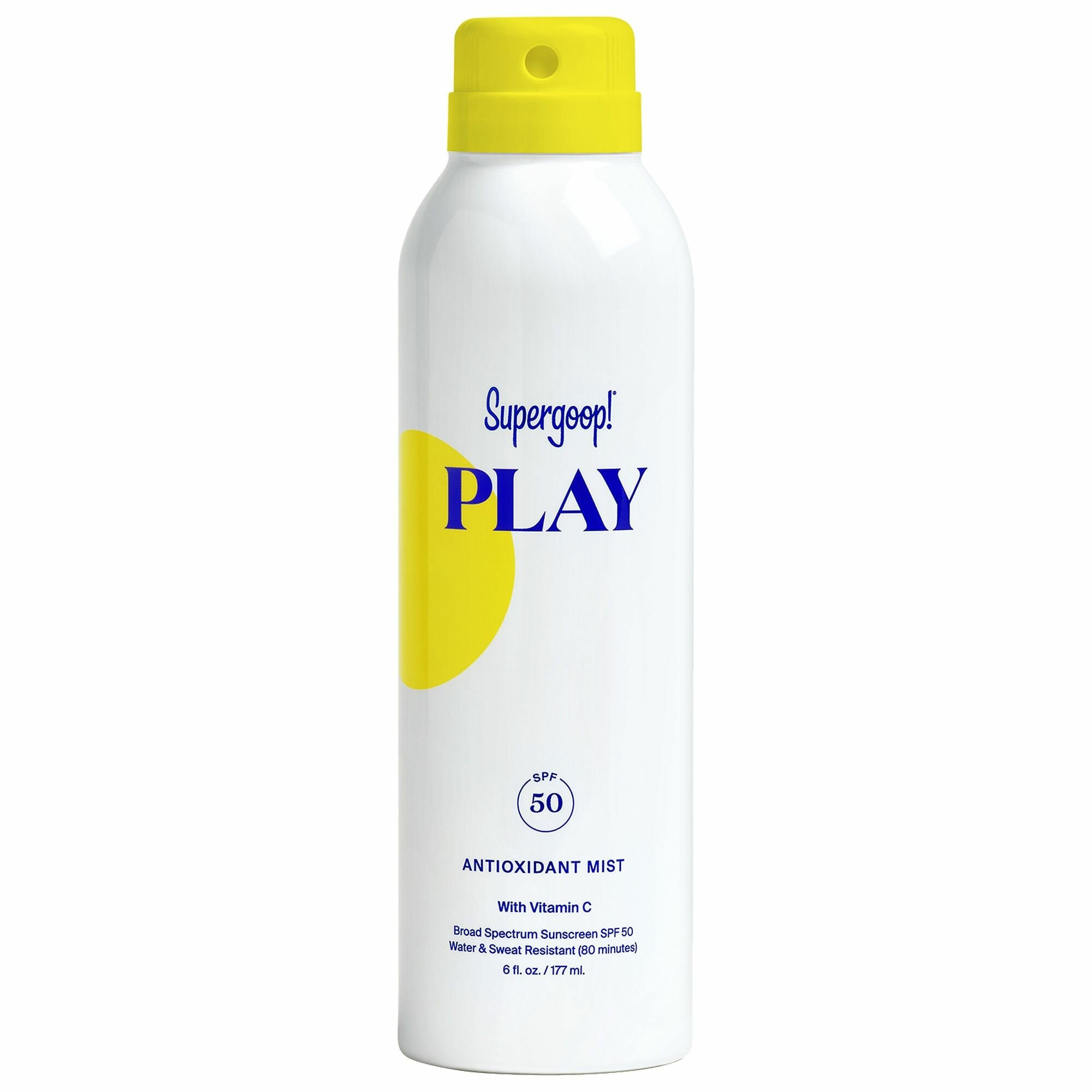 SUPERGOOP водостойкий солнцезащитный крем-спрей PLAY Antioxidant Body Sunscreen Mist SPF 50 177ml