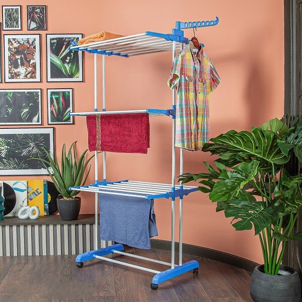 Сушилка для белья напольная вертикальная HELEX Home V07  а также одежды и других текстильных вещей