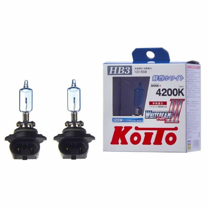 Галогенные лампы Koito HB3 WHITEBEAM III 12V 65W 4200K белый свет высокотемпературная