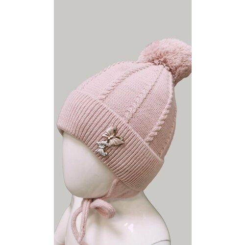 фото Шапка бини мегашапка, размер 46-48, пыльная роза