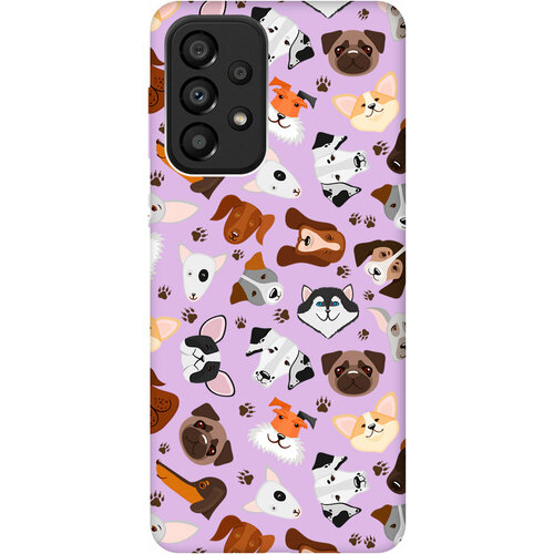 Силиконовый чехол на Samsung Galaxy A33 5G, Самсунг А33 5Г Silky Touch Premium с принтом Dogs Pattern сиреневый силиконовый чехол на samsung galaxy a24 самсунг а24 silky touch premium с принтом dogs pattern сиреневый