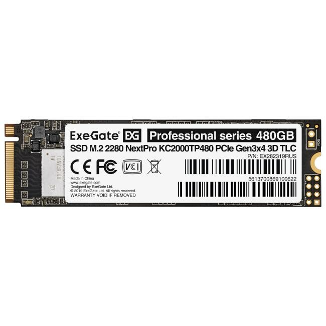 Накопитель SSD M.2 2280 480GB Exegate NextPro KC2000TP480 (PCIe Gen3x4, 22x80mm, 3D TLC) (EX282319RUS) - фото №11