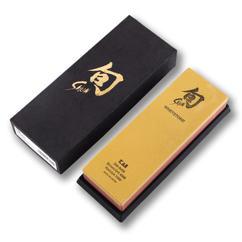 Комбинированный водный точильный камень для ножей Kai на подставке #1000/4000, KAI-DM-0400