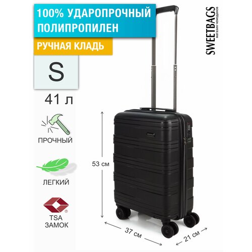 фото Чемодан , размер s, черный sweetbags