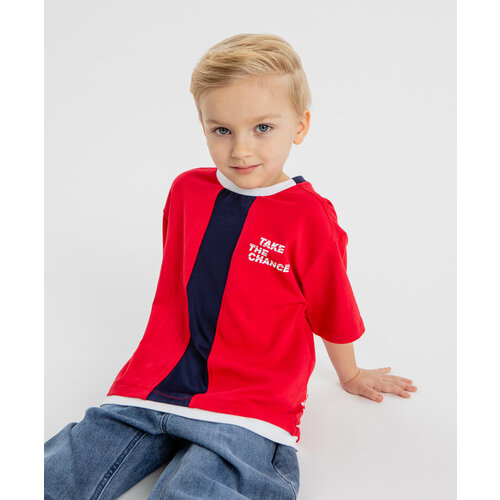 фото Футболка button blue, размер 110, красный