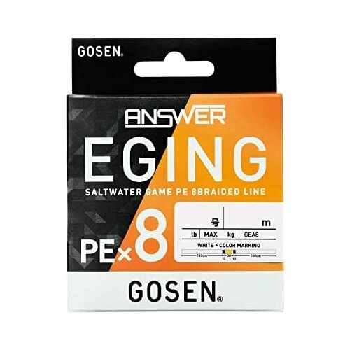 Gosen, Шнур Answer Jigging PE X8, 200м, 3.0, 45lb, 5color