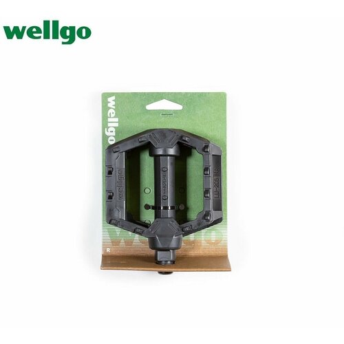 фото Педали для велосипеда wellgo lu-205, платформенные (комплект 2 шт.) 112x99 мм, пластик/сталь, блистер (черный)