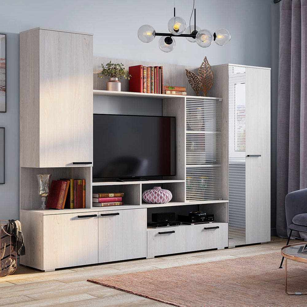 фото Гостиная "Денди" ГС-02 ясень белый