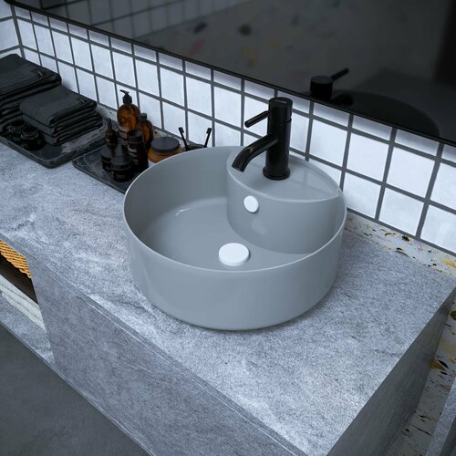 Раковина для ванной / Накладная раковина Diana 40 см, серый матовый