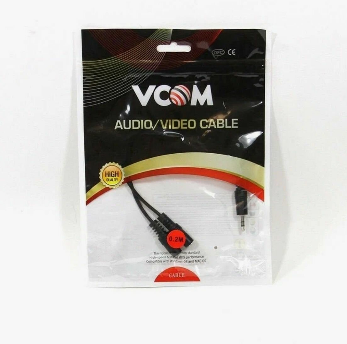 Кабель VCOM Audio 3.5 Jack - 2х3.5 Jack 2м (CV203-0.2M) - фото №12