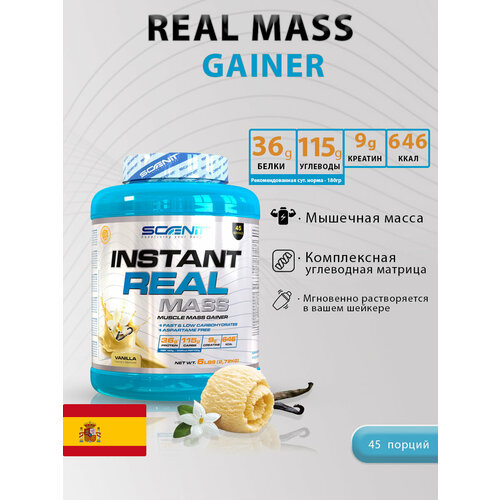 фото Гейнер scenit nutrition real mass 2.72 кг. вкус: ваниль