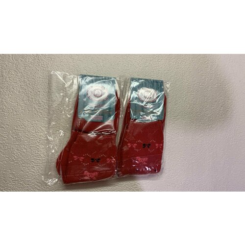 Термоноски , 2 пары, 2 уп., размер 37/41, красный носки женские махровые травка