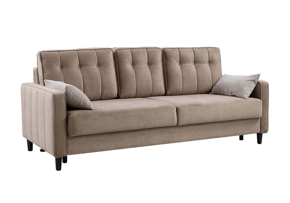 фото Диван прямой тик-так Нижегородмебель и К Арно светло-серый 219x98x88 см