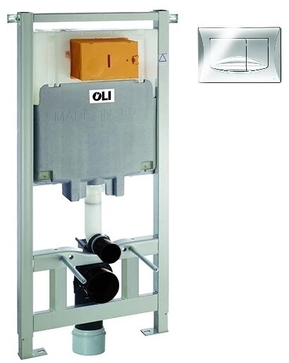 Инсталляция для унитаза OLI 80 River 300572mRI00 с кнопкой смыва хром