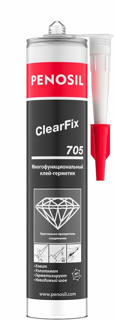 Клей-герметик многофункциональный гибридный прозрачный PENOSIL Premium ClearFix 705, 290ml