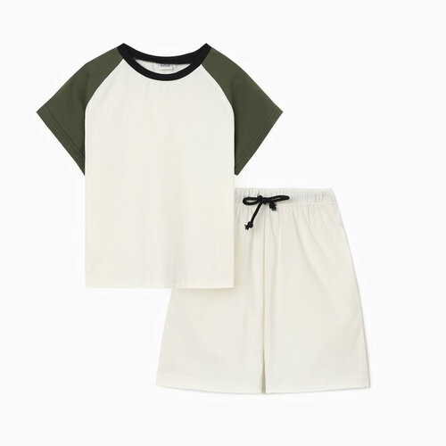Комплект одежды Minaku, размер 146, белый, зеленый