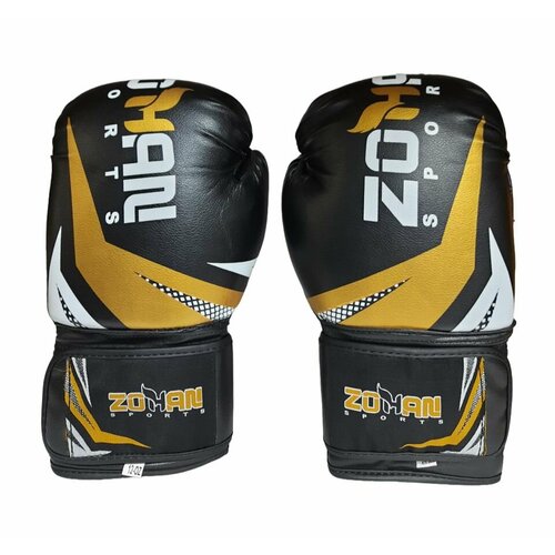 фото Спортивные боксерские перчатки "zohan" - 12oz / кожзам / черно-золотые family joys