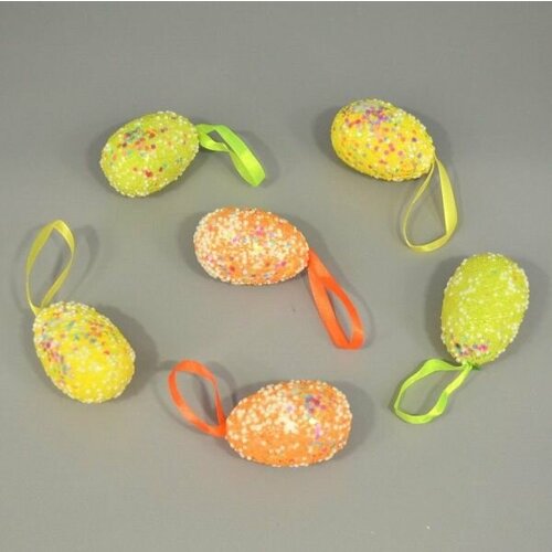 Яйцо пасхальное 6х4см с ленточкой пенопласт цветное (3-3) пасхальное украшение для вышивки крестиком пустое яйцо
