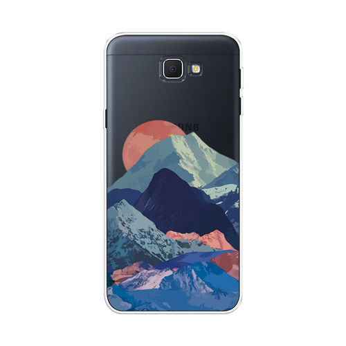 Силиконовый чехол на Samsung Galaxy J5 Prime 2016 / Самсунг Галакси J5 Prime 2016 Закат в снежных горах, прозрачный