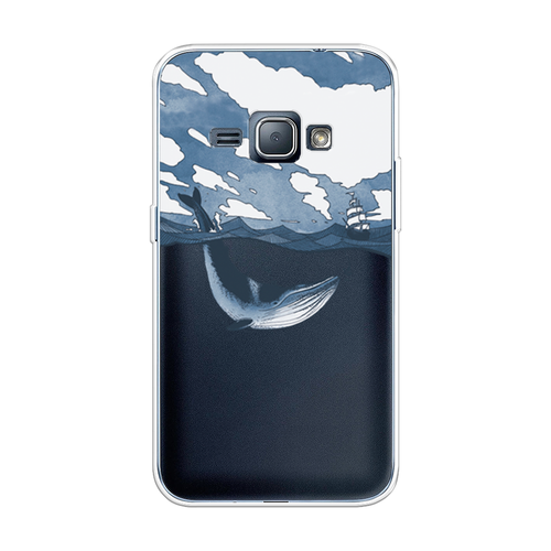 Силиконовый чехол на Samsung Galaxy J1 2016 / Самсунг Галакси J1 2016 Большой кит, прозрачный силиконовый чехол на samsung galaxy j1 2016 самсунг галакси j1 2016 синий карбон