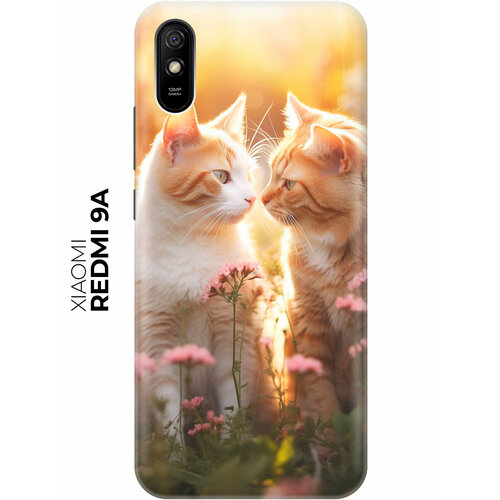 фото Силиконовый чехол на xiaomi redmi 9a / сяоми редми 9а с рисунком "влюбленные котики" bestluck