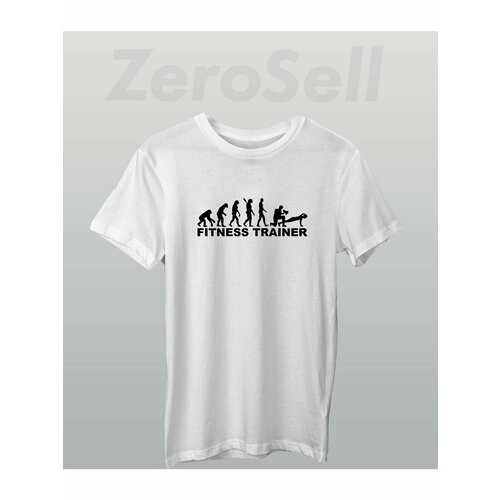 фото Футболка fitness trainer фитнес тренер, размер 4xl, белый zerosell