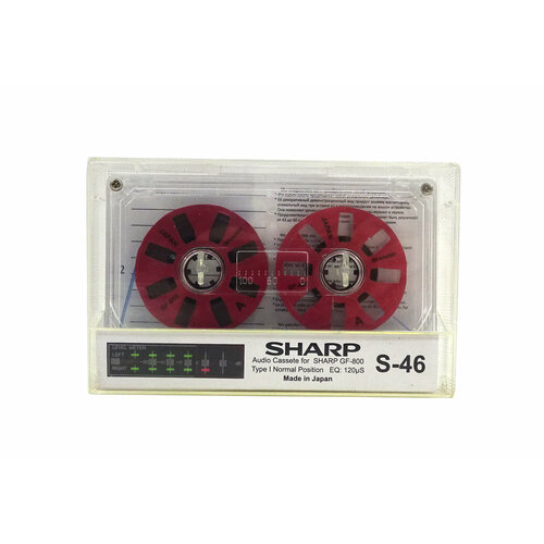 Аудиокассета Sharp GF-800 с красными боббинками и 8 окнами