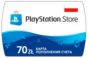 Пополнение счета PlayStation Store на 70 PLN (zl) / Код активации Злотые / Подарочная карта Плейстейшен Стор / Gift Card (Польша)