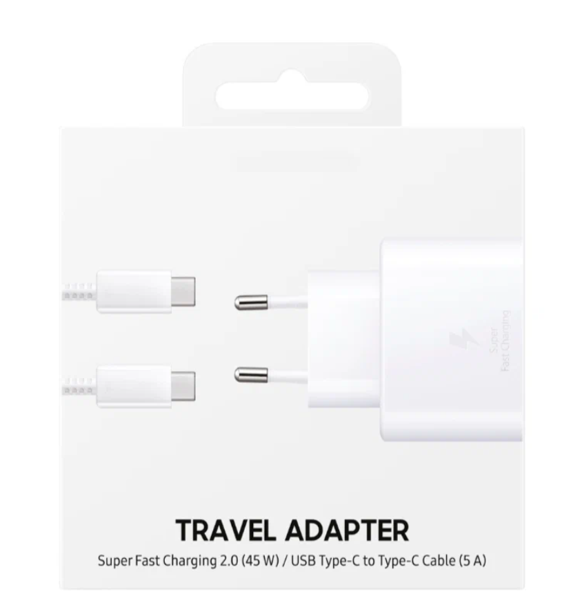 фото Сетевое зарядное устройство для Samsung с кабелем USB Type-C 45 Вт/Адаптер питания Super Fast Charging/Быстрая зарядка 45W