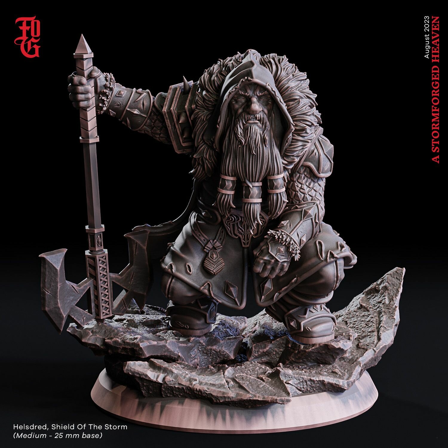 Миниатюра D&D "Хельсдред, Щит Бури 32 мм" (DnD, Dungeons & Dragons, ДнД, Подземелья и Драконы, Pathfinder)