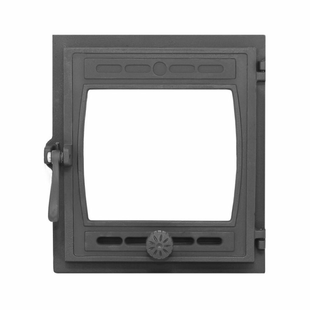 Дверца топочная для печи чугунная Рубцовск ДТГ-8С Кижи герметичная под стекло, 290х325