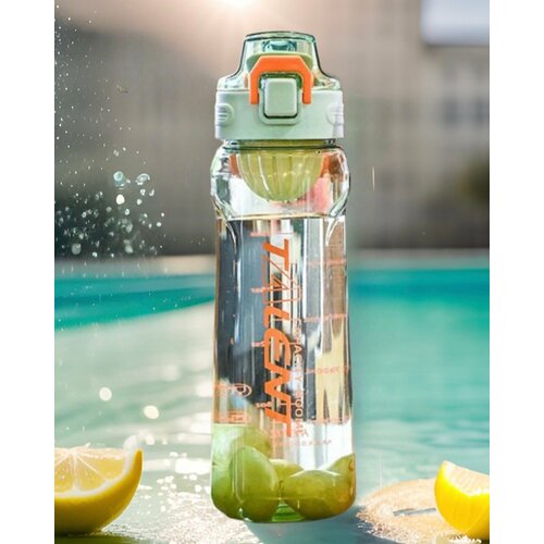 Стильная бутылка для воды MIX 800 мл с фильтром, мятно-оранжевая