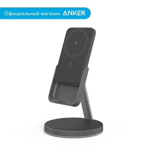 Внешний аккумулятор Anker PowerWave Mag-Go Stand 2 в 1, 5000 mAh (B25A7) беспроводное зарядное устройство anker powerwave magnetic pad 7 5w a2560 белый