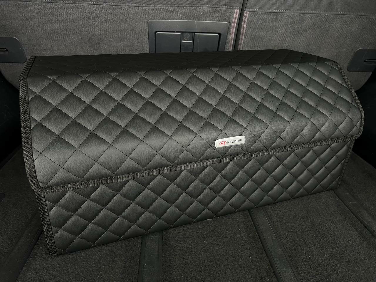 Органайзер для багажника HYUNDAI / Хендай / Кофр 70х30х30, сумка, саквояж, ящик, черный с черной отстрочкой
