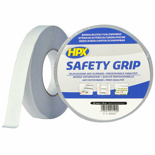 Лента противоскользящая HPX SC2518, SAFETY GRIP, белая, 25мм х 18м