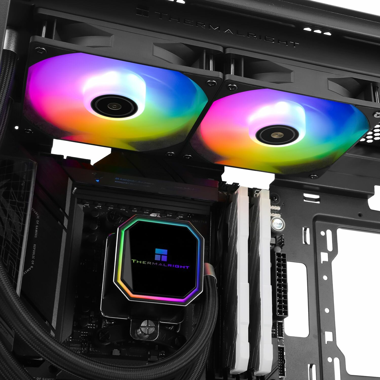 Компонент системы охлаждения Thermalright Система жидкостного охлаждения Frozen Prism 240 Black ARGB, радиатор 240 мм, 1850 об/мин, 27 дБА, PWM, — фото 1