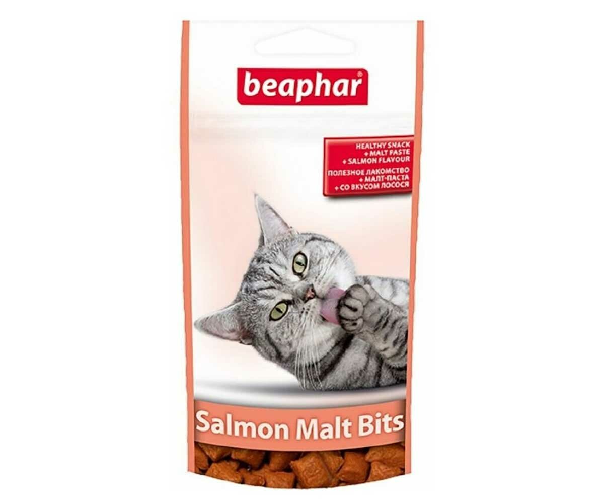 Лакомство для кошек подушечки со вкусом лосося Salmon Malt Bits, 35гр.