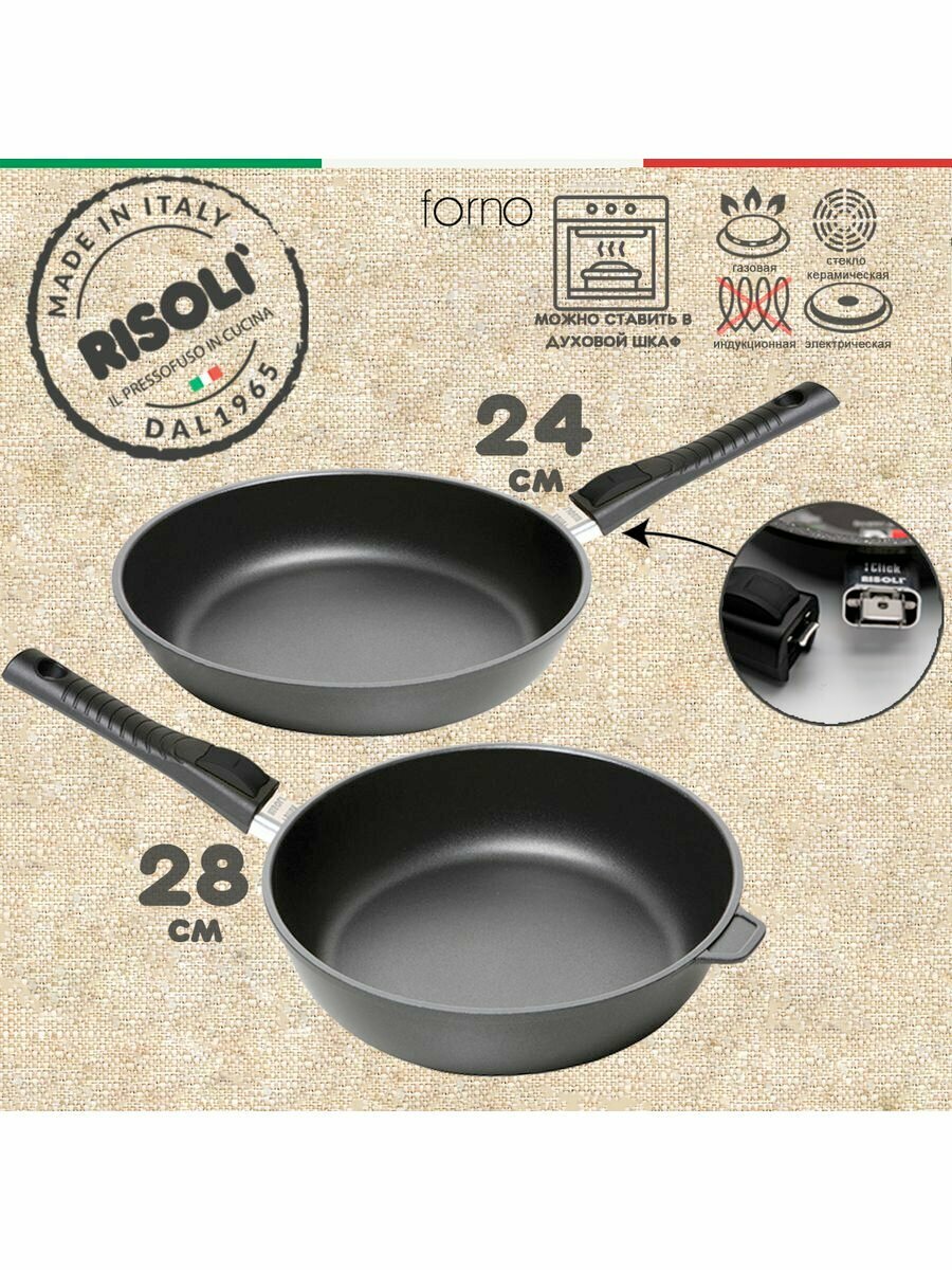 Набор Forno: сковорода 24см, сковорода с высоким бортом 28см