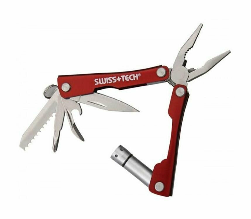 Микро набор инструментов SWISS TECH MINI MULTI-FUNCTIONTOOL 8-IN-1 красный