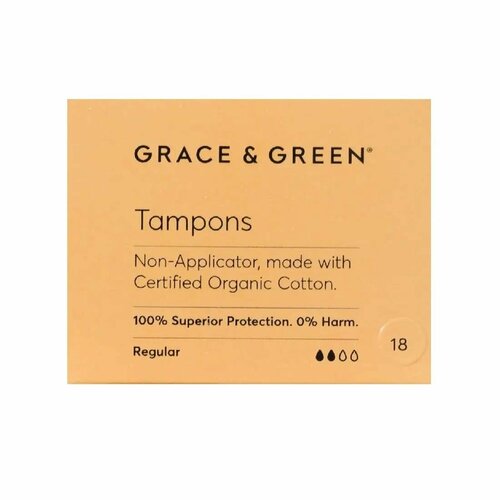 Тампоны без аппликатора Grace&Green Regular (18 тампонов)